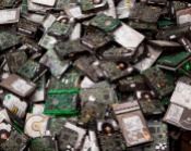 Huge pile of hard drive - electronic recycling